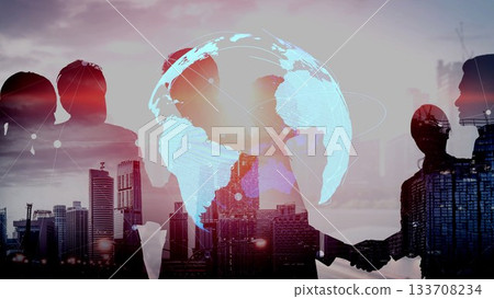 Global network connection visualization showing data exchange Thunk Global network connection visualization showing data exchange Thunk 133708234