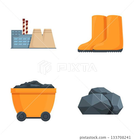 Industrial and mining icon set 133708241