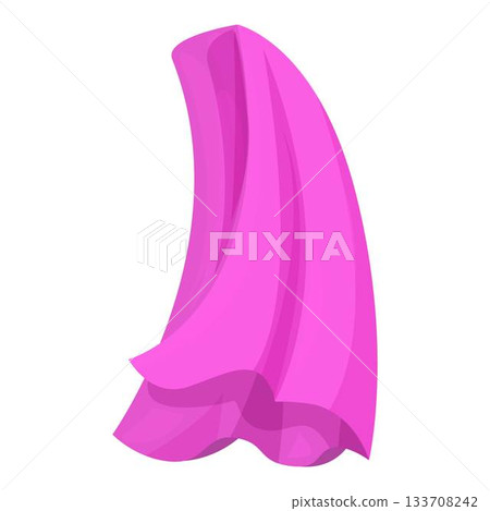 Pink silk fabric flowing in the air waving 133708242