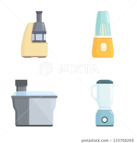 Set of modern kitchen appliances icons Set of modern kitchen appliances icons 133708268