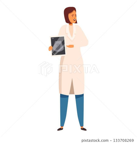 Smiling doctor showing ultrasound scan result on tablet Smiling doctor showing ultrasound scan result on tablet 133708269