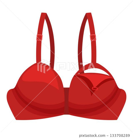 Red bra with adjustable straps and clasp, modern lingerie fashion 133708289
