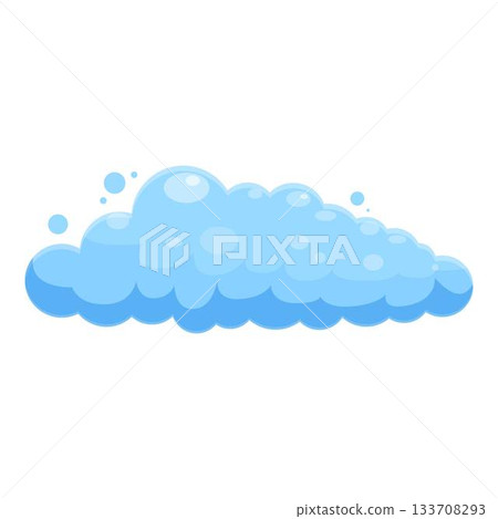Cartoon soap suds creating a light blue cloud shape 133708293