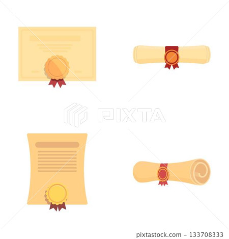 Set of certificate and diploma vector illustrations 133708333