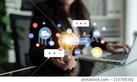 Social media engagement and interaction icons Parse Social media engagement and interaction icons Parse 133708392