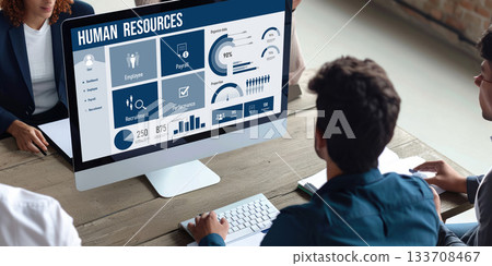 Human resources software on computer screen...-插圖素材 [133708467] - PIXTA圖庫
