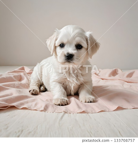 馬爾濟斯幼犬躺下 133708757