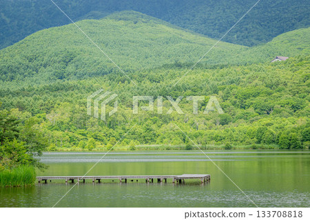 妻戀村的巴拉吉湖以及寧靜的湖畔景色和夏季的綠意 妻戀村的巴拉吉湖以及寧靜的湖畔景色和夏季的綠意 133708818
