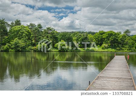 妻戀村的巴拉吉湖，夏季湖上綠樹成蔭，碼頭林立。 133708821