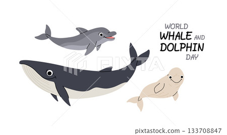 world whale and dolphins day design template for celebration. international awareness day of whale and dolphins vector template. whale vector design. world whale and dolphins day design template for celebration. international awareness day of whale and dolphins vector template. whale vector design. 133708847