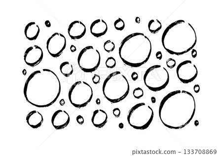 Wavy and swirled brush strokes vector pattern. Black paint freehand scribbles, abstract ink background. Brushstrokes, smears, lines, squiggle pattern. Abstract grunge scrawls wallpaper design 133708869
