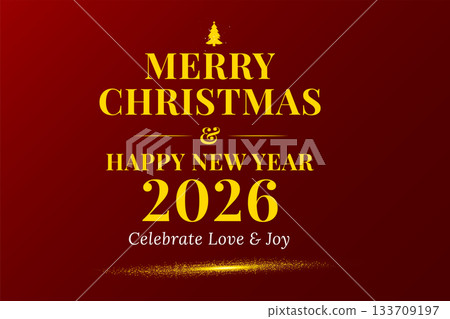 Golden Merry Christmas 2026 Festive Greeting Golden Merry Christmas 2026 Festive Greeting 133709197