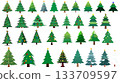 Set of 33 Stylized Christmas Tree Illustrations 133709597