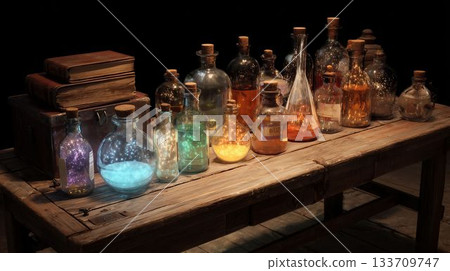 Alchemy desk and steam glow - Stock Illustration [133709747] - PIXTA