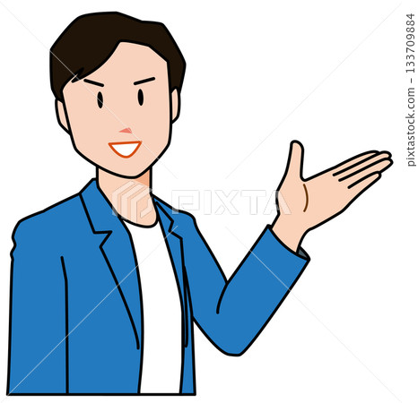 A man explaining with a smile 133709884