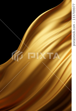 Luxury gold fabric on black background with copy space 3d render 133709977