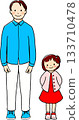Cute illustration of a father and daughter 133710478