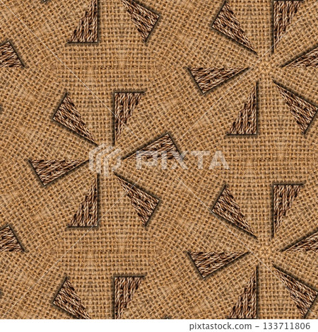 Rustic Jute Fabric Pattern with Woven Burlap Texture craft background. Natural Jute Sack. Organic Burlap Texture for any fashion Design Use 133711806