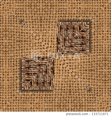Rustic Jute Fabric Pattern with Woven Burlap Texture craft background. Natural Jute Sack. Organic Burlap Texture for any fashion Design Use 133711871