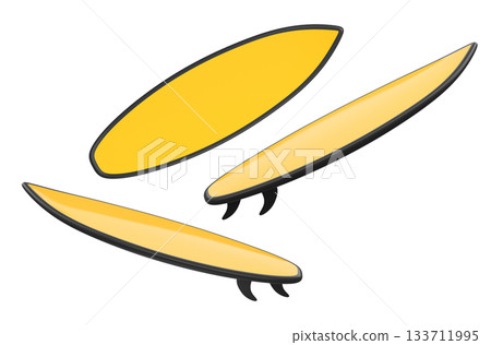 Set of surfboard for summer surfing on surf board on white background. Set of surfboard for summer surfing on surf board on white background. 133711995