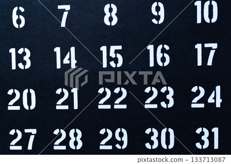 Black and white calendar 133713087
