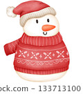 snowman with scarf isolated on white background 133713100