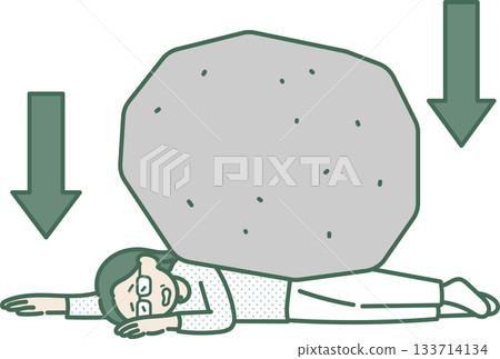 一幅描繪一位四十多歲疲憊懶散女性的插圖 133714134