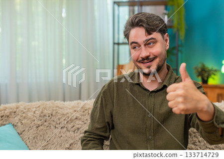 Middle-aged man thumbs up smiling showing positive ok feedback happy approval gesture satisfied like Middle-aged man thumbs up smiling showing positive ok feedback happy approval gesture satisfied like 133714729