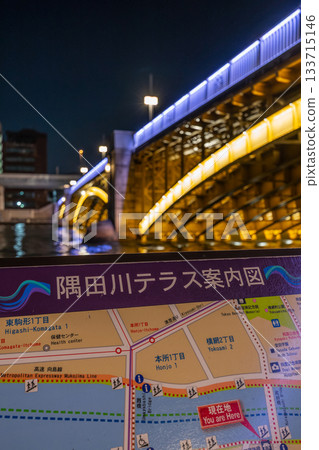 從隅田川看的夜視圖 133715146