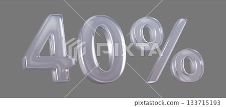 Transparent Glass 40 Percent Discount Symbol 133715193