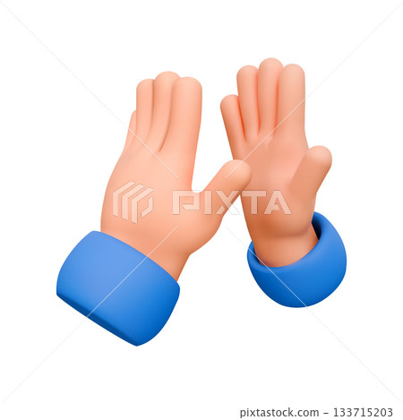 3D illustration of clapping hands emoji icon 3D illustration of clapping hands emoji icon 133715203