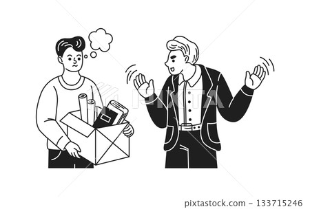 Illustration of Coworkers in Office Conflict 133715246