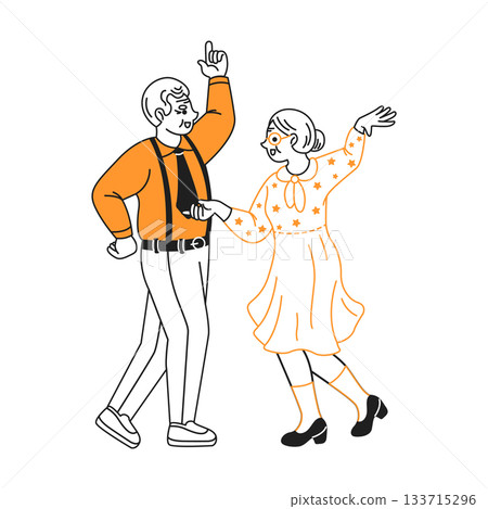 Vintage Dance Celebration in Retro Style 133715296