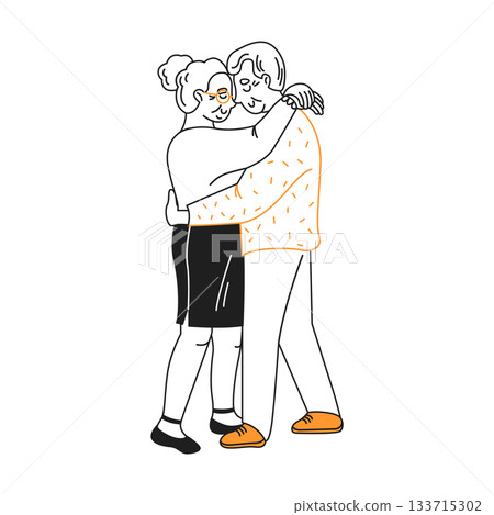 Loving Elderly Couple Embracing Loving Elderly Couple Embracing 133715302
