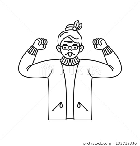 Confident Person Showing Strength with Glasses 133715330