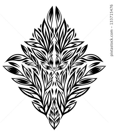 Vector monochrome leaves illustration. Nature tracery clip art with stylized foliage and stems Vector monochrome leaves illustration. Nature tracery clip art with stylized foliage and stems 133715476