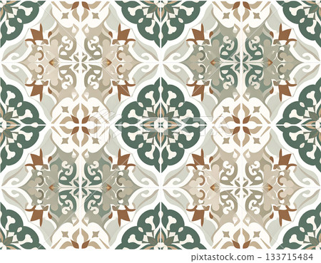 Texture for album cover. Ceramic tiles with geometric patterns in natural color. Texture of building materials. Design mockup and background. Texture for album cover. Ceramic tiles with geometric patterns in natural color. Texture of building materials. Design mockup and background. 133715484