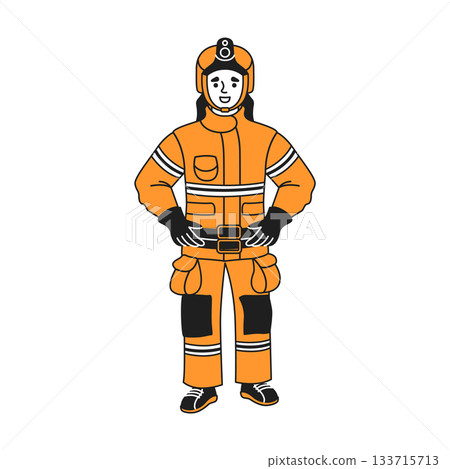 Illustration of firefighter in uniform Illustration of firefighter in uniform 133715713