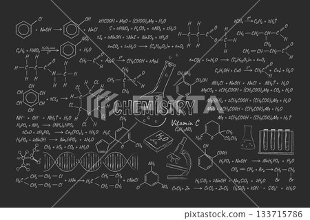 Chalkboard Chemistry Formulas on Blackboard 133715786