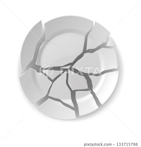 Illustration of Shattered White Plate 133715798