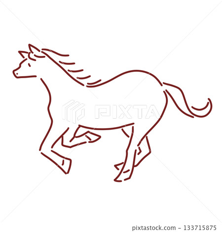 Simple running horse illustration 133715875