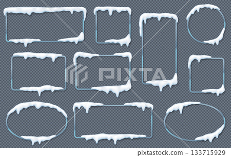 Collection of Frosted Snow Frames 133715929