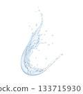 Dynamic Splash of Clear Water in Mid Air 133715930