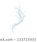 Dynamic Flowing Water Splash on White Background 133715933