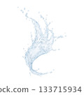 Dynamic Splash of Water Against White Backdrop 133715934