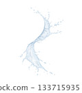 Dynamic Splash of Water on White Background 133715935