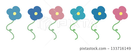 可愛的花朵插圖集 133716149