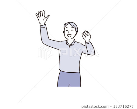 A man smiling and expressing joy A man smiling and expressing joy 133716275