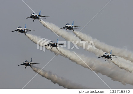 Christmas Tree Low Pass: Blue Impulse flying by with smoke trailing 133716880