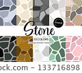 Set of different colored seamless patterns Stone 133716898